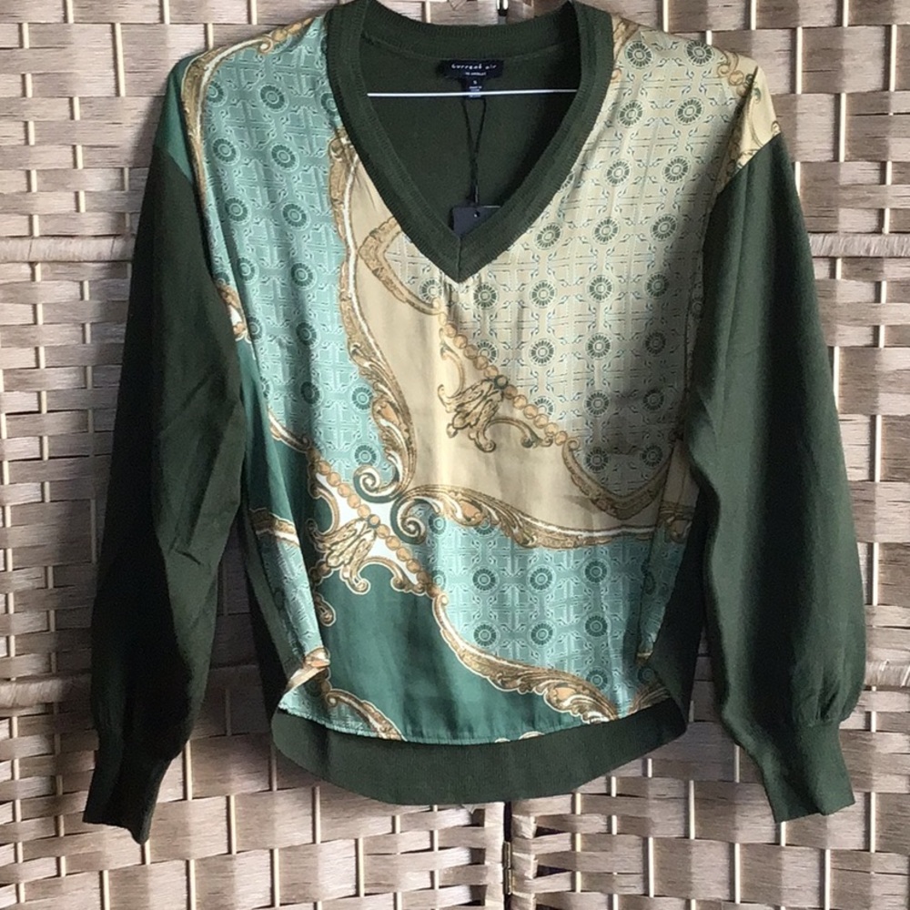 Current Air Olive Knit Top